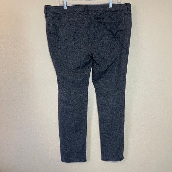 American Eagle Stretch Jeggings Womens 18 Regular Charcoal Gray Heathered Skinny - Picture 2 of 8
